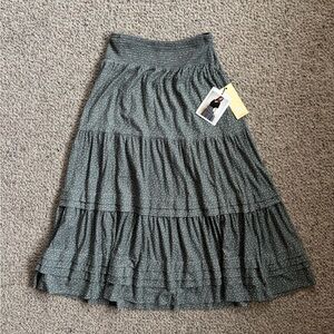 Nation LTD Gray/Greenish Tiered A-Line Skirt